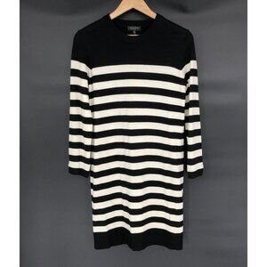 rag & bone Black & White Striped Knit Mini Dress